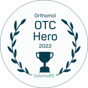 Signet für den OTC-Hero Orthomol, zweitplatzierte Marke im DatamedIQ-OTC-Ranking.