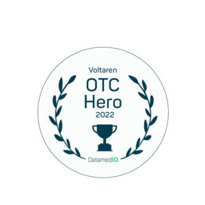 Signet für den OTC-Hero Voltaren, erstplatzierte Marke im DatamedIQ-OTC-Ranking.